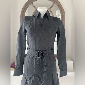 AKRIS PUNTO Fit-and-Flare D-Ring Belted Wool Dress, New, Size 4